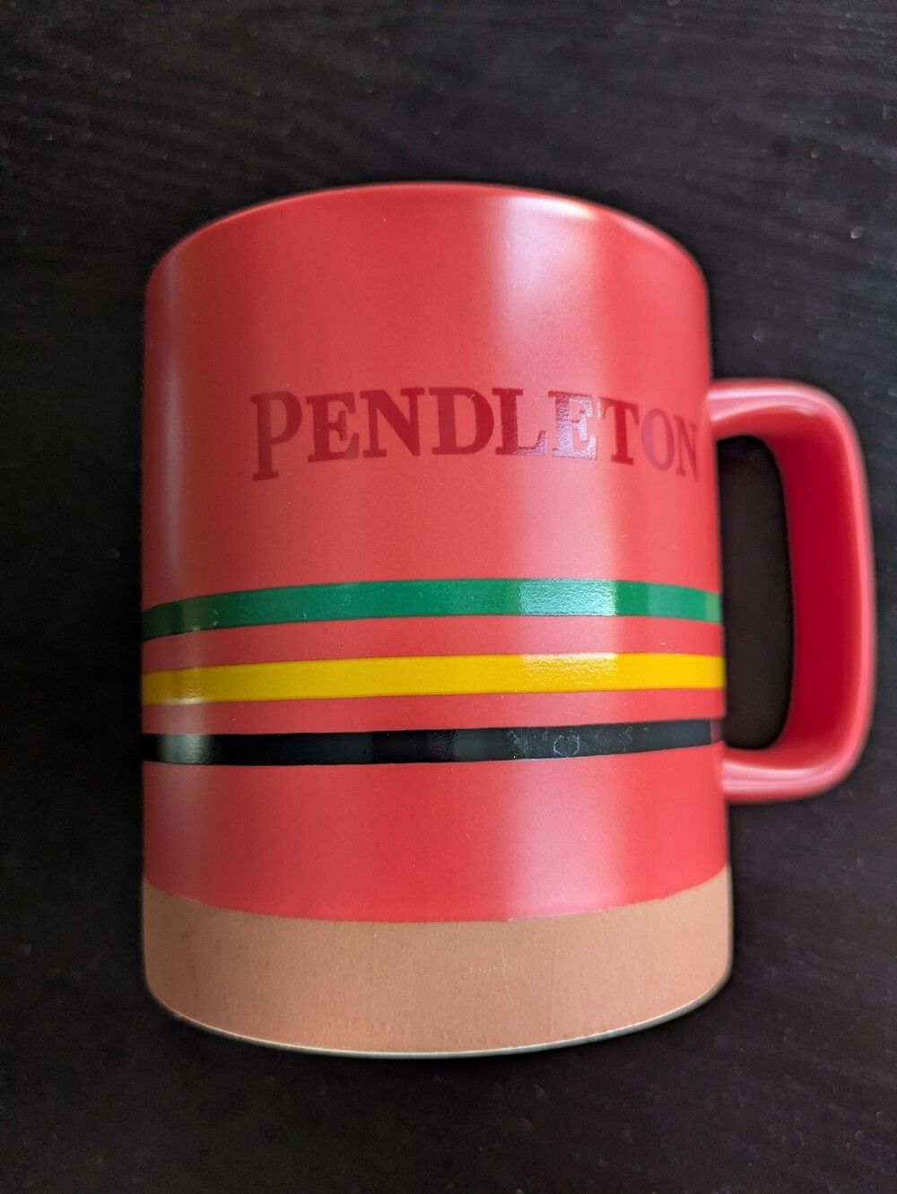 Pendleton Red Mug with Multicolor Stripe Accents